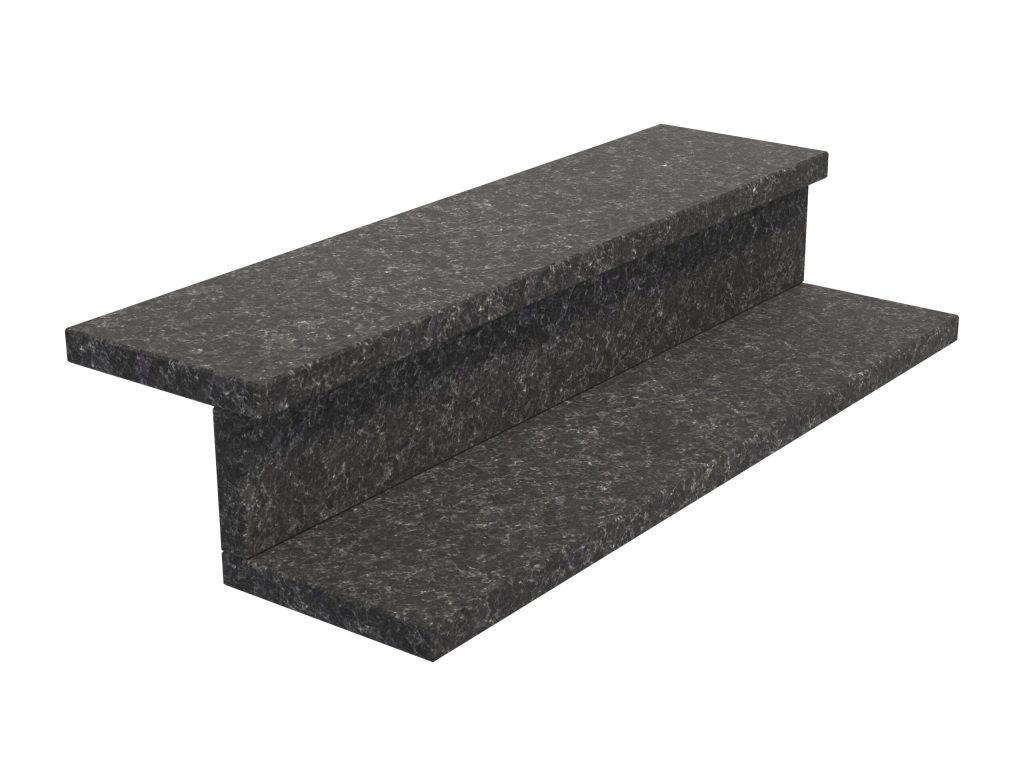 Granit-Treppen Black Antracite Satin 2cm
