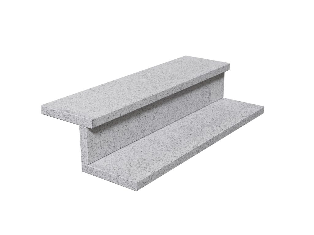 Granit-Treppen Bianco Crystal Geflammed 2cm