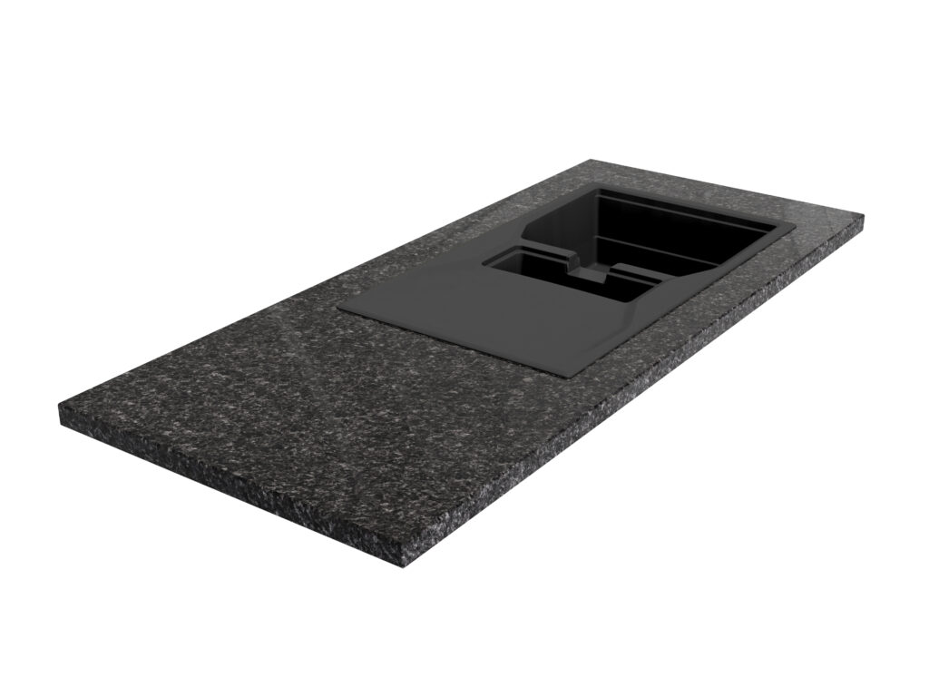 Küchenarbeitsplatte aus Granit Black Antracite 2cm