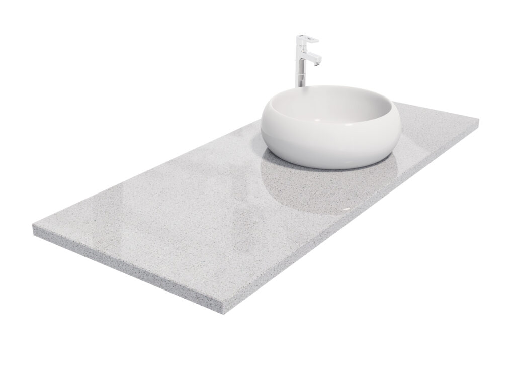 Badezimmer-Arbeitsplatteaus Agglo Marmor Bianco Micro 2cm