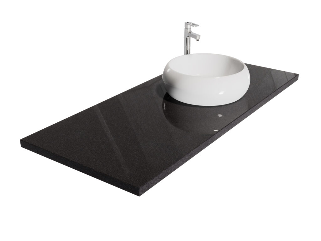 Badezimmer-Arbeitsplatteaus Granit Absolute Black  3cm