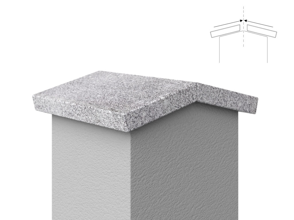 Granit Giebel Abdeckung Geklebt Bianco Crystal 3cm