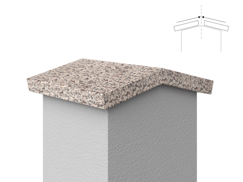 Granit Giebel Abdeckung Geklebt Crema 2cm