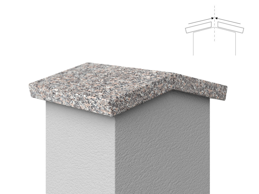 Granit Giebel Abdeckung Geklebt Rosa Beta 3cm