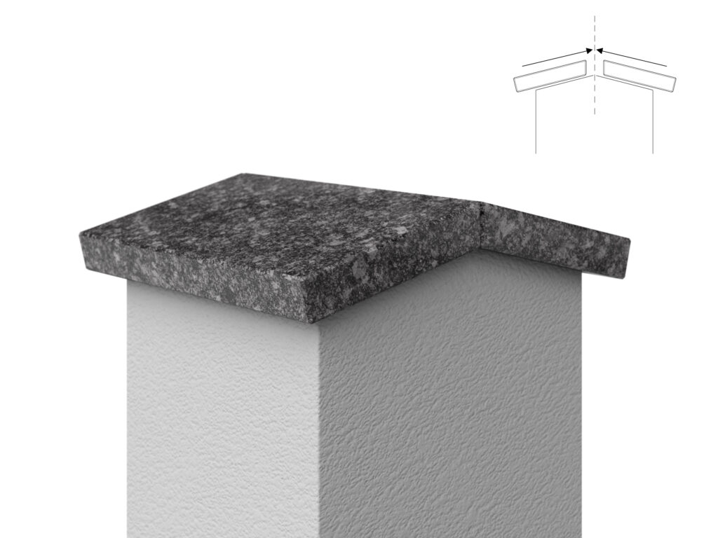 Granit Giebel Abdeckung Geklebt Steel Grey 2cm