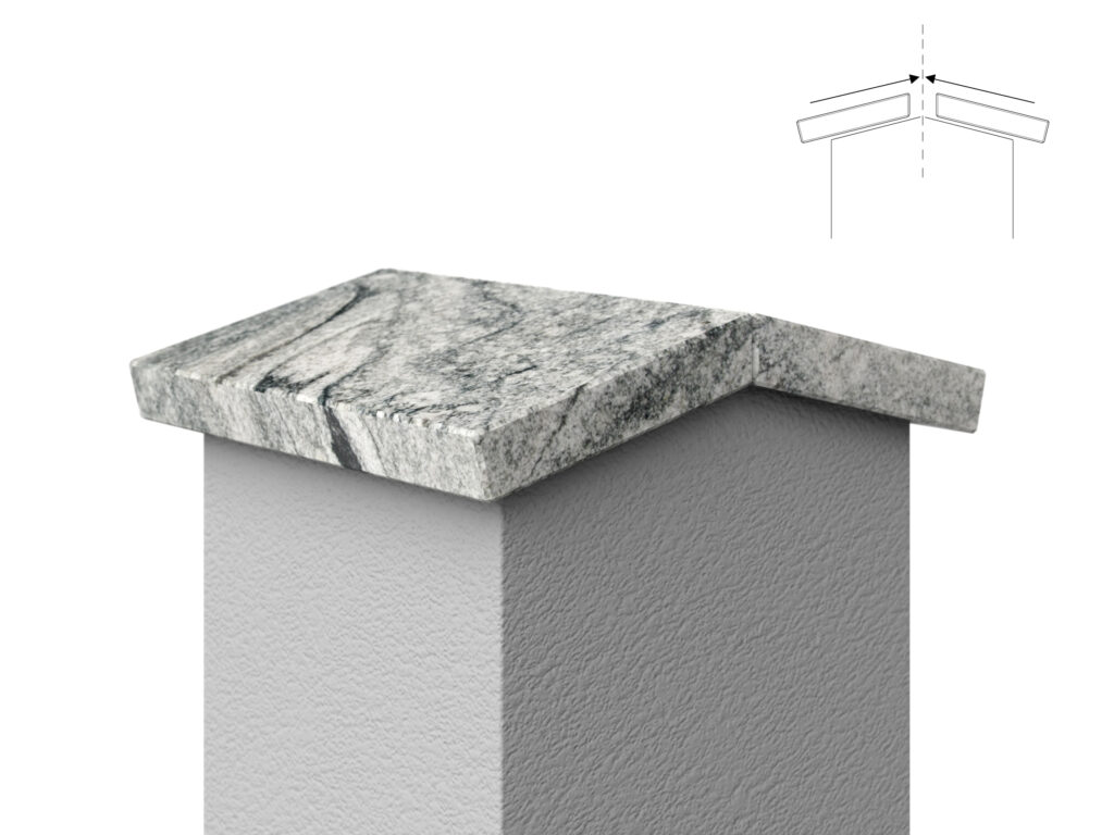 Granit Giebel Abdeckung Geklebt Viscont White  5cm