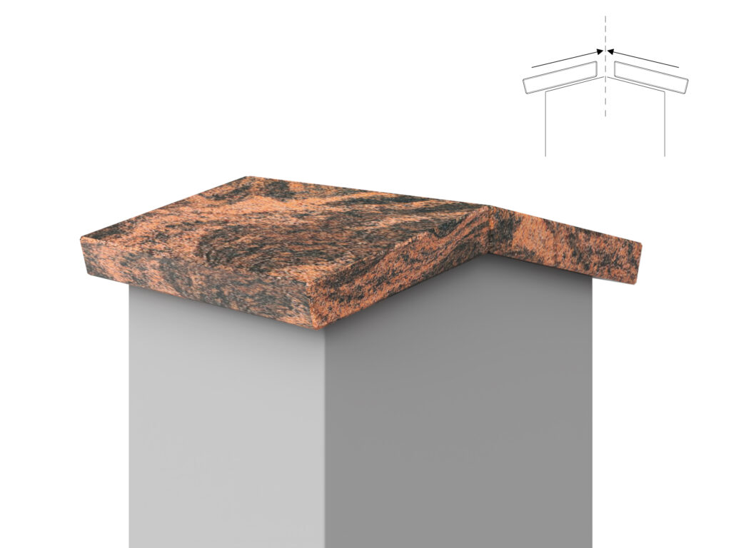 Granit Giebel Abdeckung Geklebt Multicolor Red 3cm