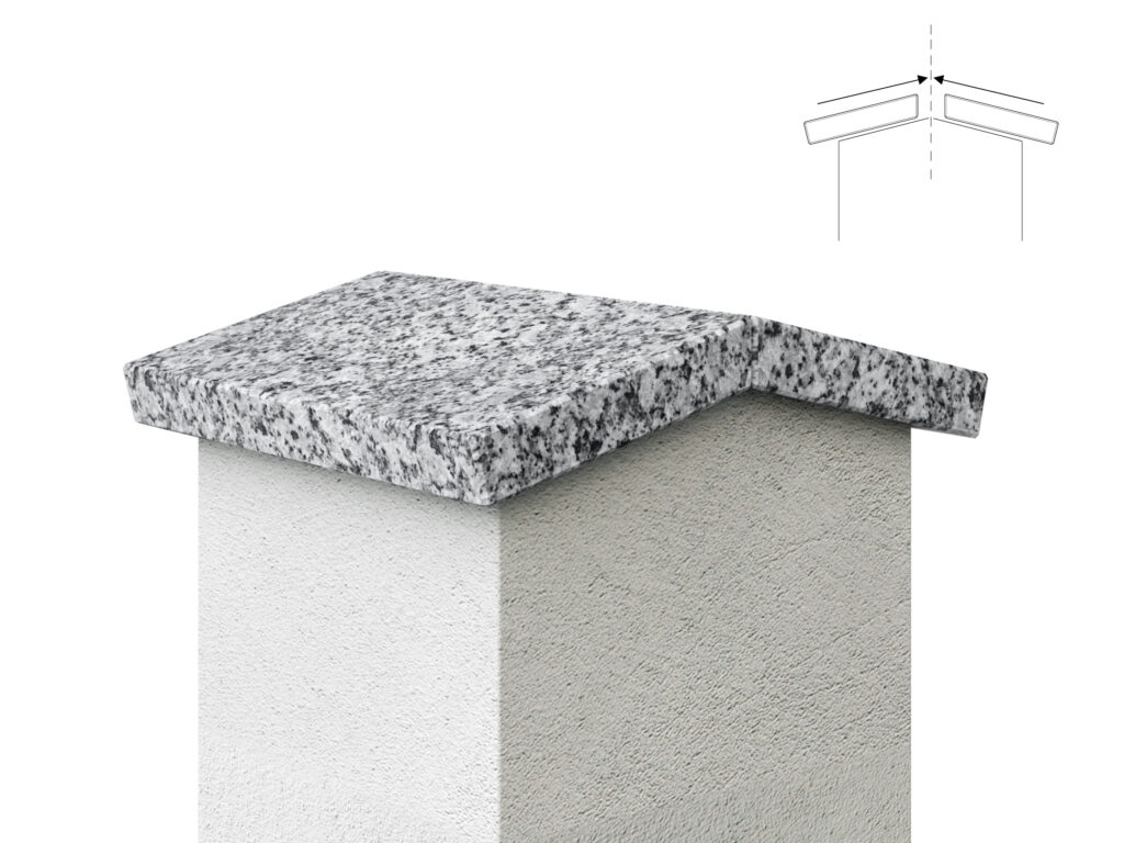 Granit Giebel Abdeckung Geklebt Polnischer Strzegom 2cm