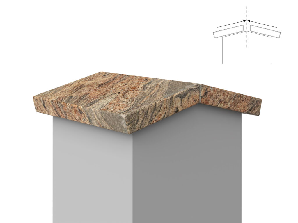 Granit Giebel Abdeckung Geklebt Juparana 2cm