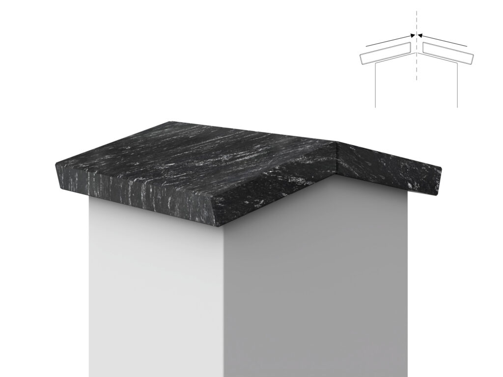 Granit Giebel Abdeckung Geklebt Silver Antracite 2cm