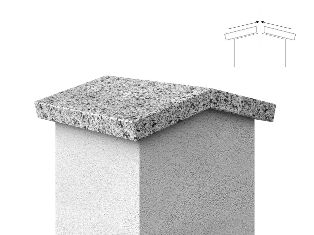 Granit Giebel Abdeckung Geklebt Grey 3cm