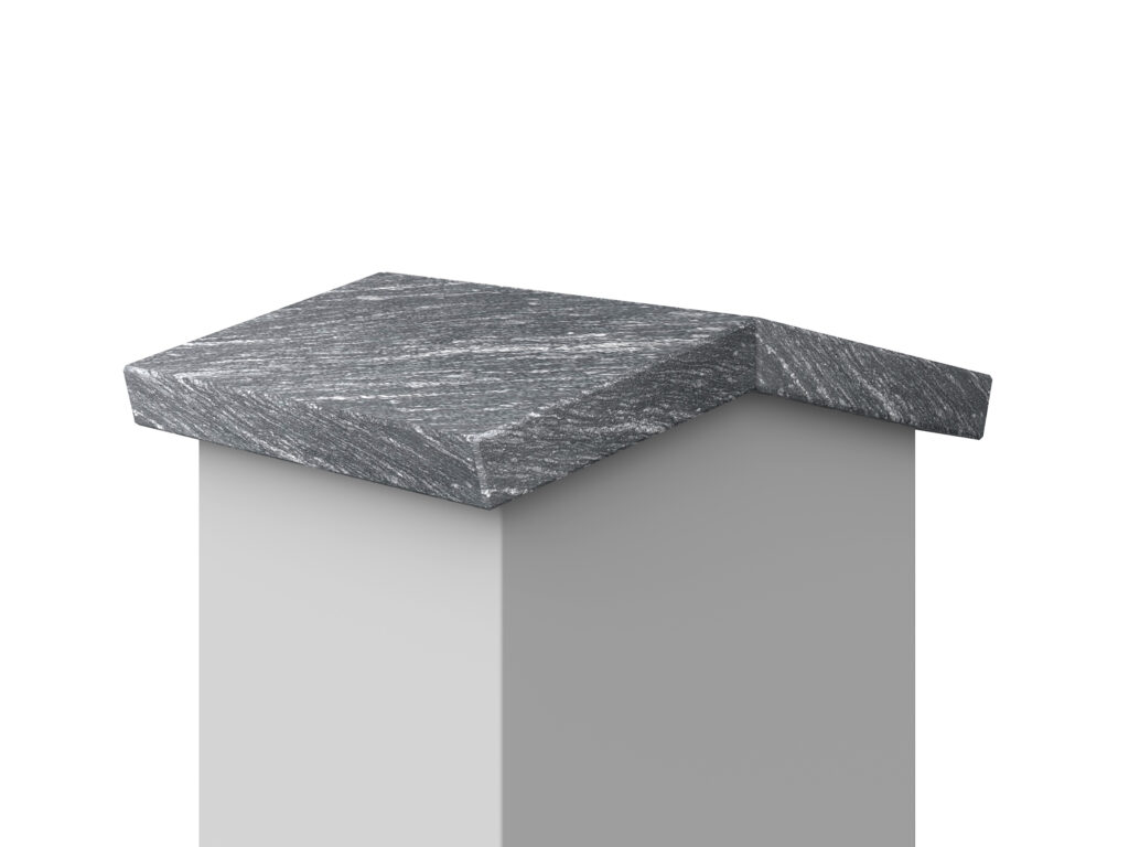 Granit Giebel Abdeckung Geklebt Silver Antracite 3cm Antiquität